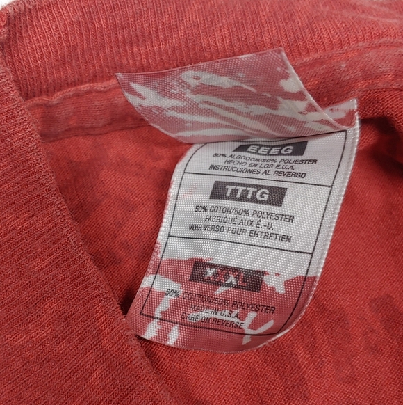 Vintage DARE All Over Print Dyed Red Men's Graphic T-Shirt Fruit Of The Loom 3XL - Picture 2 of 10